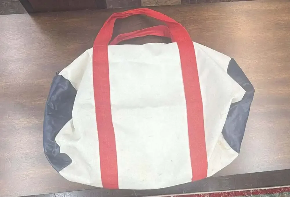 Vintage USA 1992 Olympics Canvas Duffel Bag Red Blue